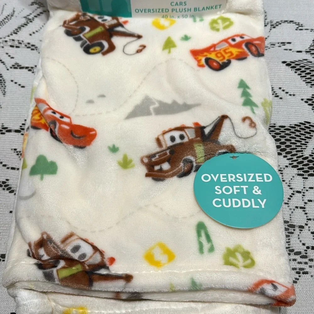 Disney Baby Cars Infant Toddler Oversized Plush Blanket Lightning McQueen Mater